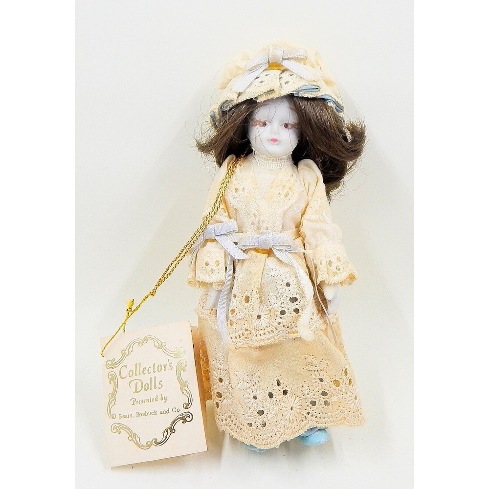 Victorian Porcelain Collector Dolls Presented by Sears Roebuck and Co Tag 6 In